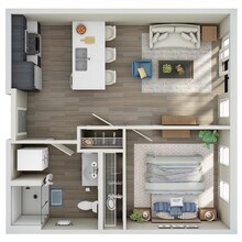1 Bed, 1 Bath - A 357 floor plan